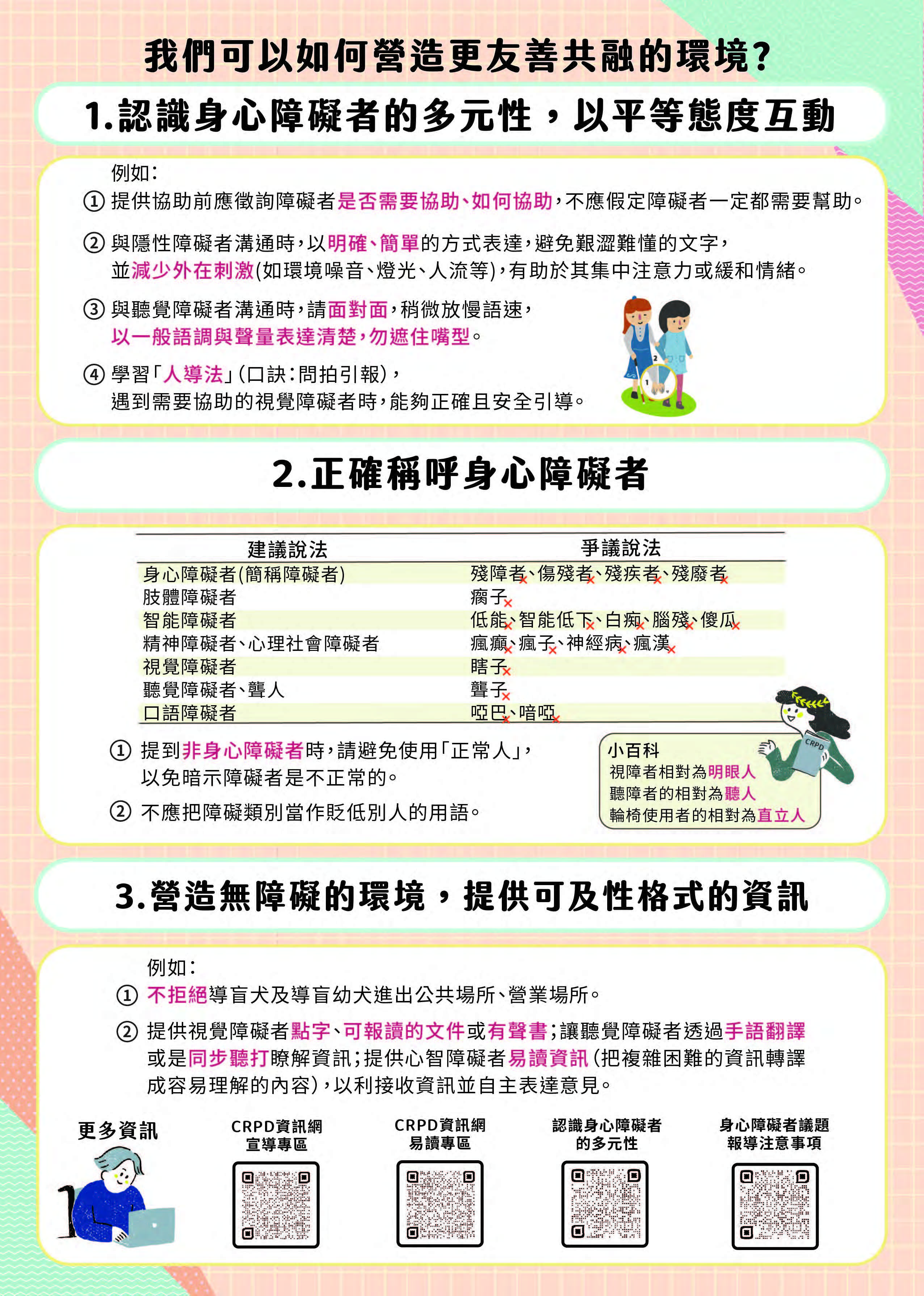 身心障礙者權利公約（CRPD）2，認識身心障礙者的多元性，以平等態度互動