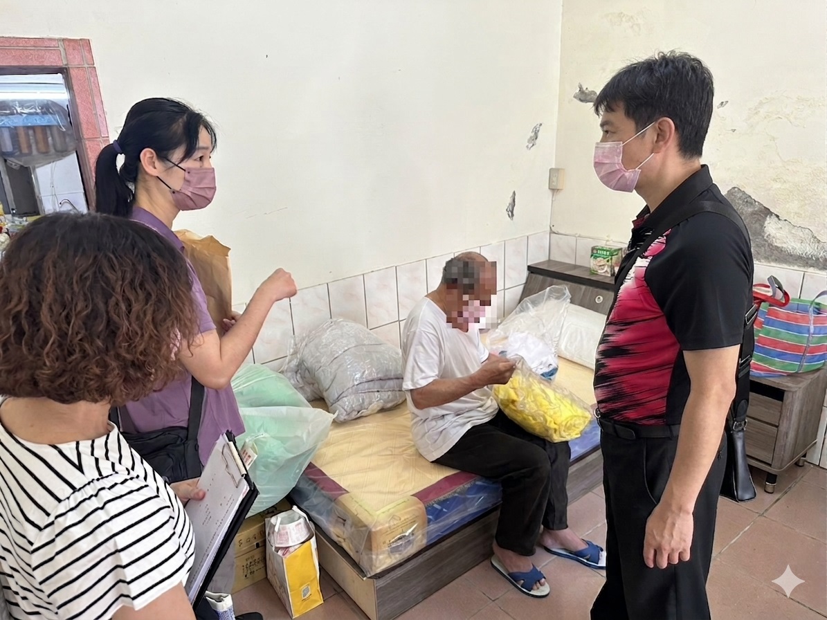 本監偕同三民社福中心及更生保護會帶阿霖至友善租屋處所。